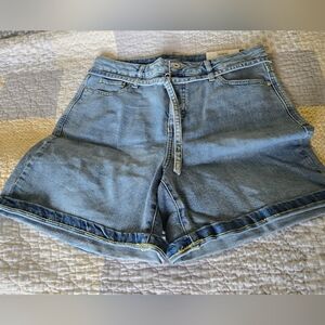 Style & Co. Light Blue Highrise Denim Belted Shorts